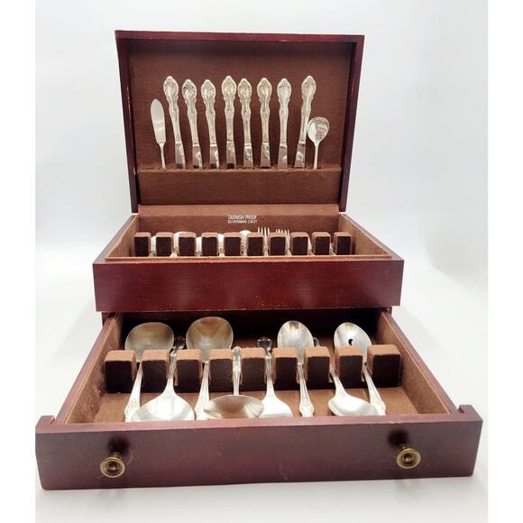 Grand Elegance Wm Roger Mfg Co Extra Plate 7 Place Settings 60 pcs Silverplate - Picture 2 of 16